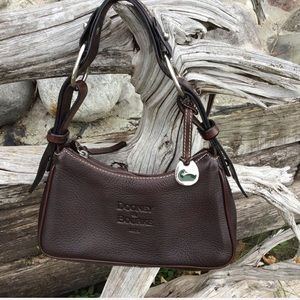 DOONEY & BOURKE Brown Pebble Leather Pouchette